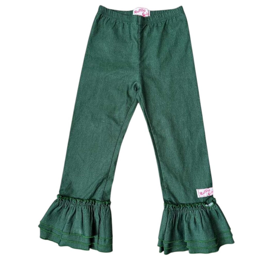 Ruffle Girl Pants Dark Green Size 12